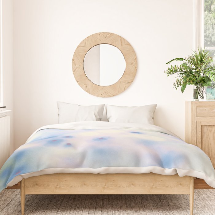 Daydream Daisies in a Soft Pastel Purple Haze Duvet Cover Gallery Image 3