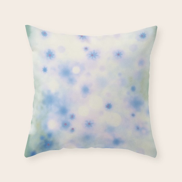 Daydream Daisies in a Soft Pastel Purple Haze Throw Pillow Gallery Image 1