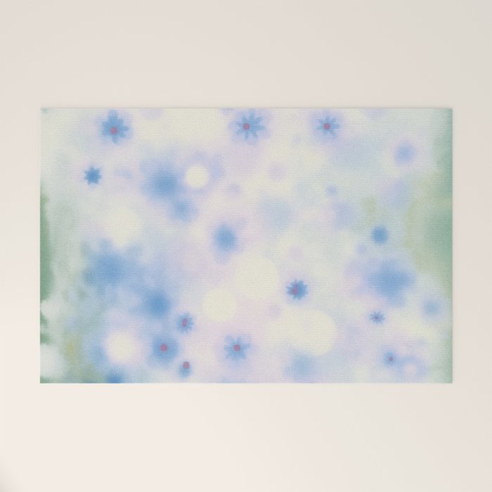 Daydream Daisies in a Soft Pastel Purple Haze Welcome Mat Gallery Image 1
