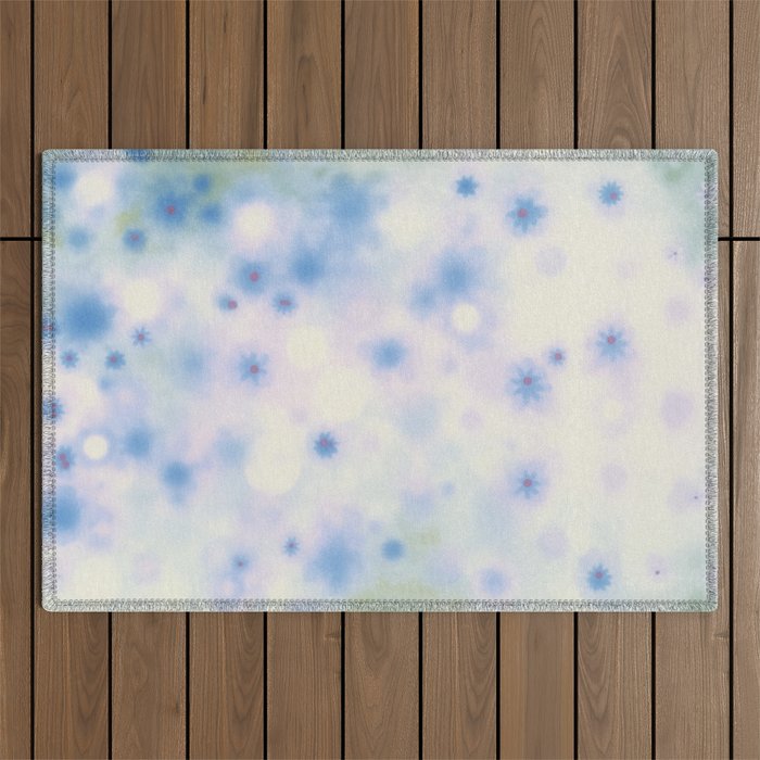 Daydream Daisies in a Soft Pastel Purple Haze Outdoor Rug Gallery Image 1