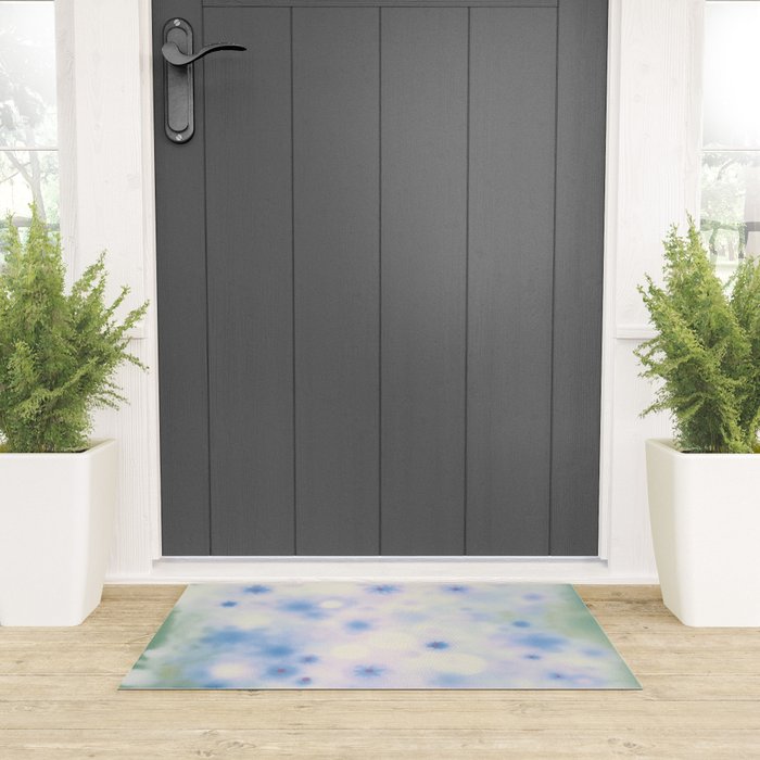 Daydream Daisies in a Soft Pastel Purple Haze Welcome Mat Gallery Image 3