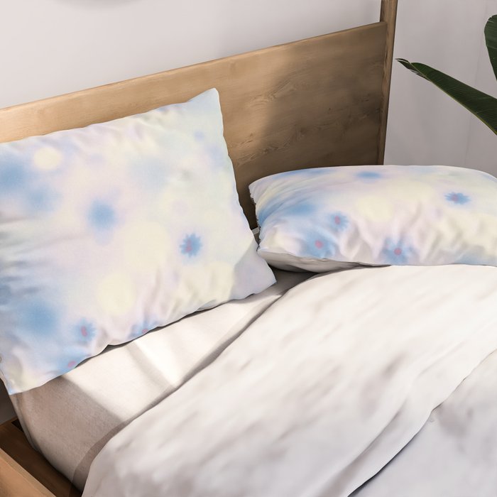 Daydream Daisies in a Soft Pastel Purple Haze Pillow Sham Gallery Image 2
