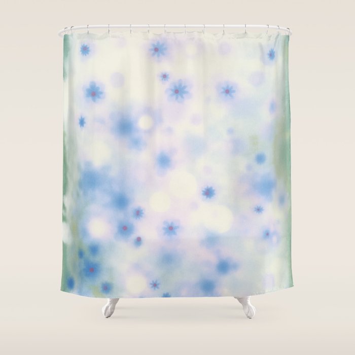Daydream Daisies in a Soft Pastel Purple Haze Shower Curtain Gallery Image 1
