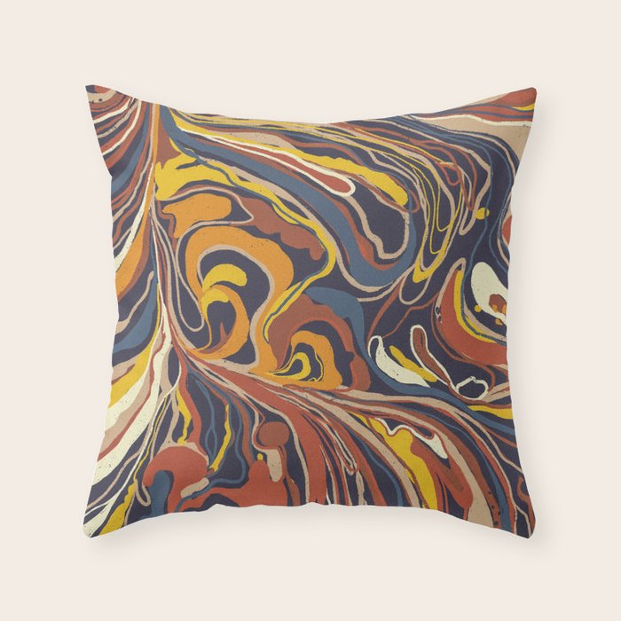 Retro marble #3 Throw Pillow Gallery Image 1