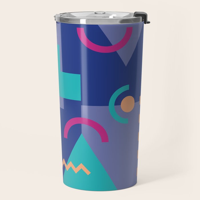 Memphis pattern 81 - 80s / 90s Retro Travel Mug Gallery Image 2
