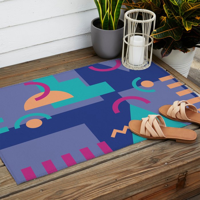 Memphis pattern 81 - 80s / 90s Retro Outdoor Rug Gallery Image 2