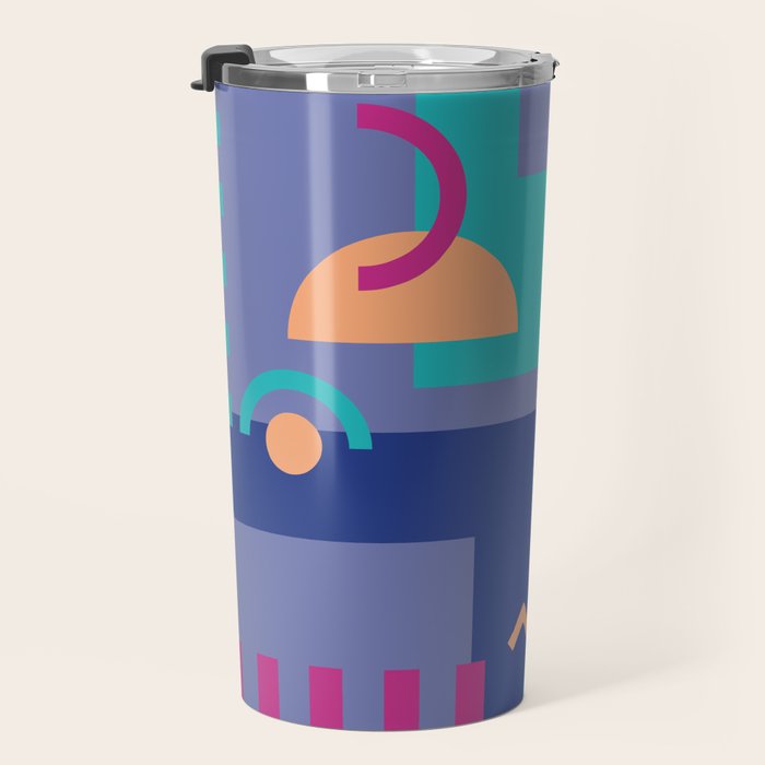 Memphis pattern 81 - 80s / 90s Retro Travel Mug Gallery Image 3