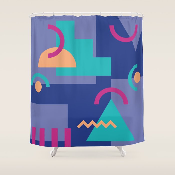 Memphis pattern 81 - 80s / 90s Retro Shower Curtain Gallery Image 1