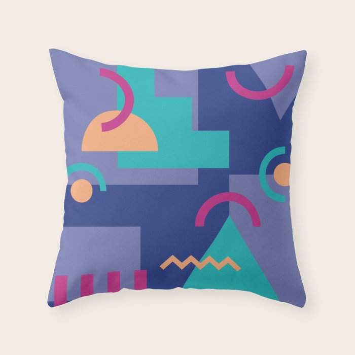 Memphis pattern 81 - 80s / 90s Retro Throw Pillow Gallery Image 1