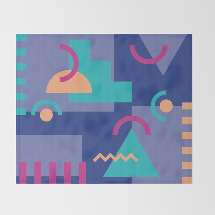 Memphis pattern 81 - 80s / 90s Retro Throw Blanket Gallery Image 2