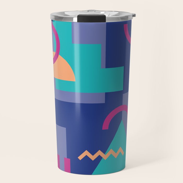 Memphis pattern 81 - 80s / 90s Retro Travel Mug Gallery Image 1