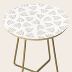 Wispy Leaves Neutral Contemporary Abstract Botanical Pattern Side Table Gallery Image 2