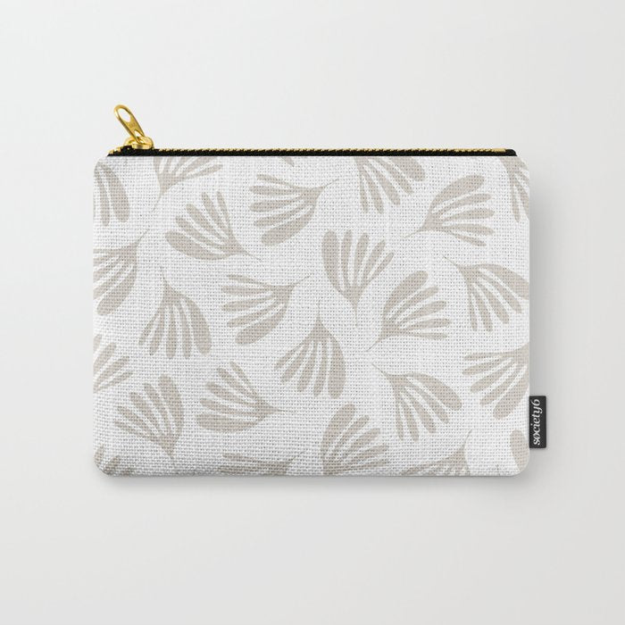 Wispy Leaves Neutral Contemporary Abstract Botanical Pattern Carry All Pouch Gallery Image 1
