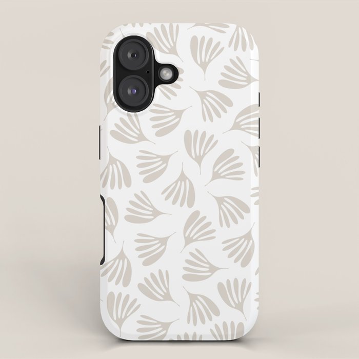 Wispy Leaves Neutral Contemporary Abstract Botanical Pattern iPhone Case Gallery Image 1
