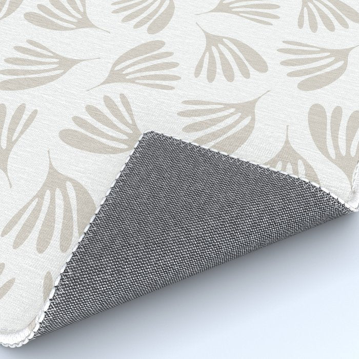 Wispy Leaves Neutral Contemporary Abstract Botanical Pattern Rug Gallery Image 4