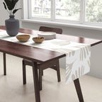 Wispy Leaves Neutral Contemporary Abstract Botanical Pattern Table Runner Gallery Image 2