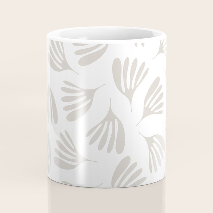 Wispy Leaves Neutral Contemporary Abstract Botanical Pattern Coffee Mug Gallery Image 4
