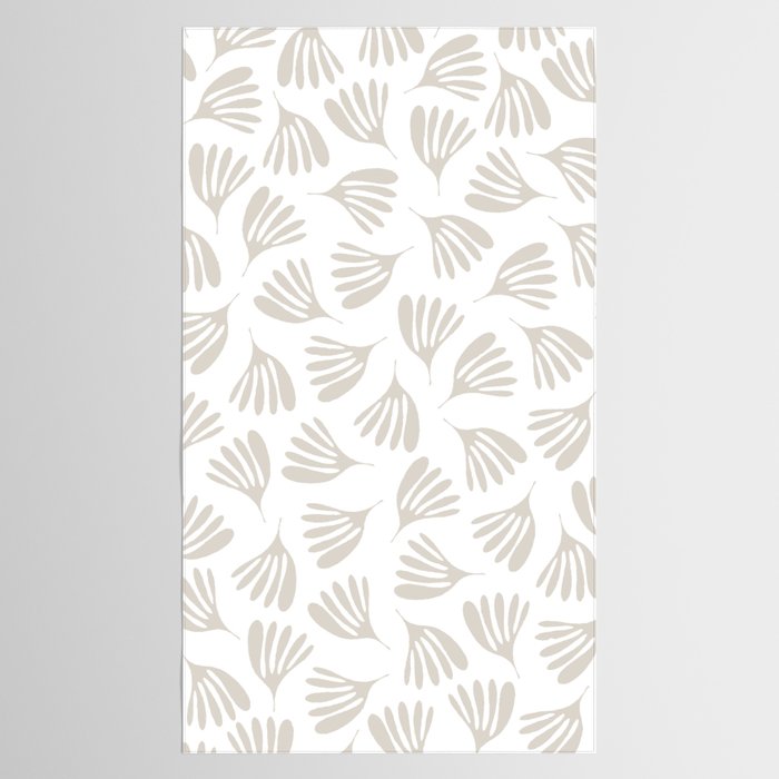 Wispy Leaves Neutral Contemporary Abstract Botanical Pattern Tablecloth Gallery Image 2