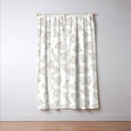 Wispy Leaves Neutral Contemporary Abstract Botanical Pattern Window Curtain Gallery Image 3