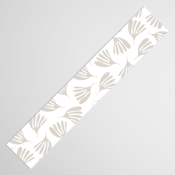 Wispy Leaves Neutral Contemporary Abstract Botanical Pattern Table Runner Gallery Image 3