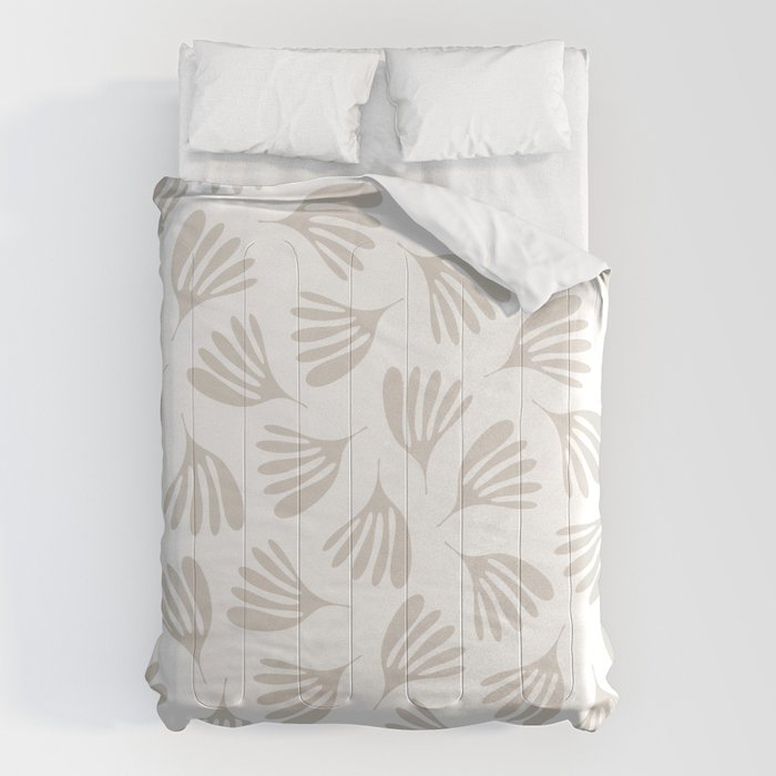 Wispy Leaves Neutral Contemporary Abstract Botanical Pattern Comforter Gallery Image 6