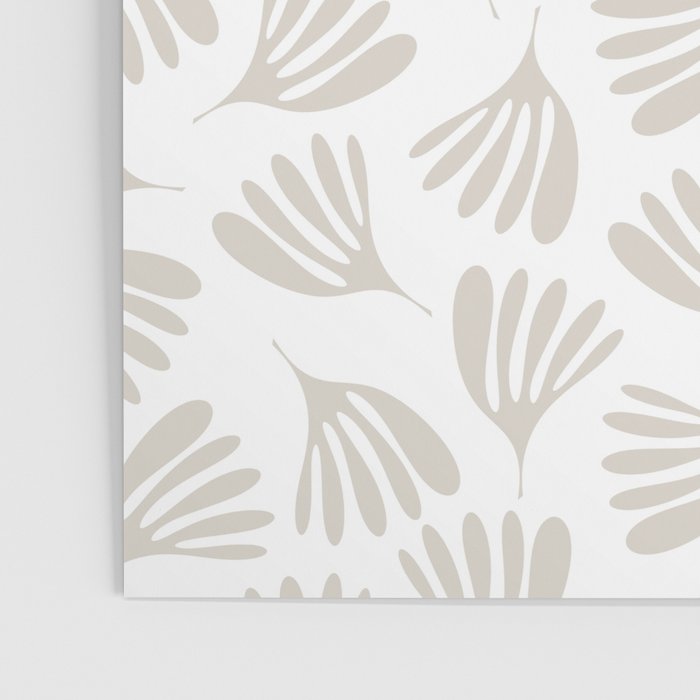 Wispy Leaves Neutral Contemporary Abstract Botanical Pattern Poster Gallery Image 3