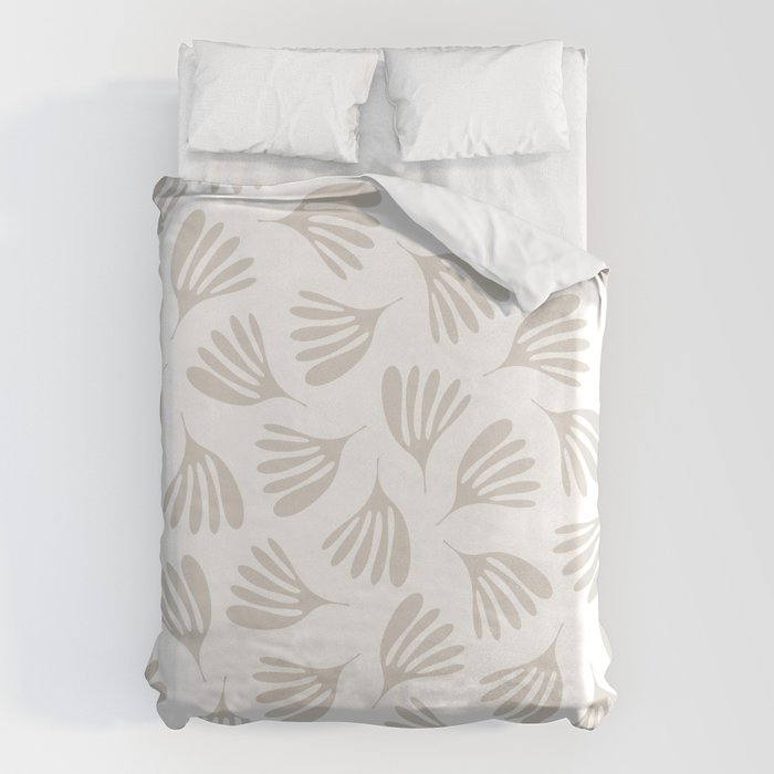 Wispy Leaves Neutral Contemporary Abstract Botanical Pattern Duvet Cover Gallery Image 6