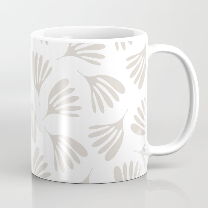 Wispy Leaves Neutral Contemporary Abstract Botanical Pattern Coffee Mug Gallery Image 1