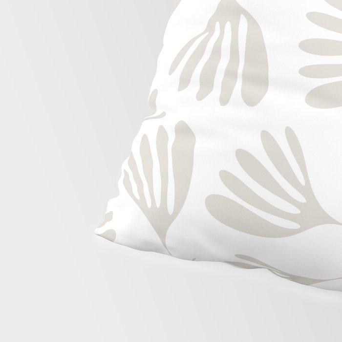 Wispy Leaves Neutral Contemporary Abstract Botanical Pattern Pillow Sham Gallery Image 4