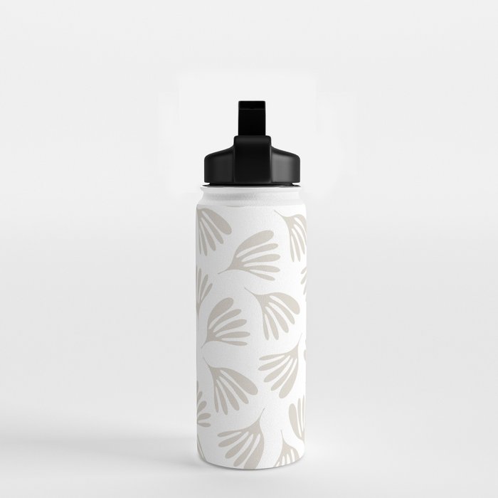 Wispy Leaves Neutral Contemporary Abstract Botanical Pattern Water Bottle Gallery Image 2