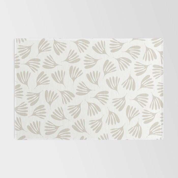 Wispy Leaves Neutral Contemporary Abstract Botanical Pattern Rug Gallery Image 2