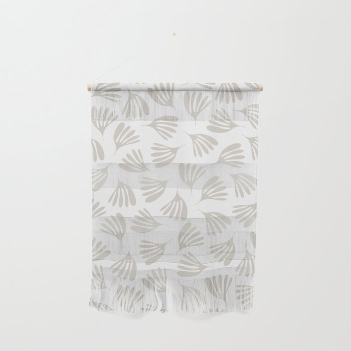 Wispy Leaves Neutral Contemporary Abstract Botanical Pattern Wall Hanging Gallery Image 1