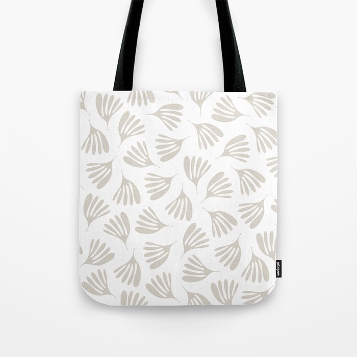 Wispy Leaves Neutral Contemporary Abstract Botanical Pattern Tote Bag Gallery Image 1