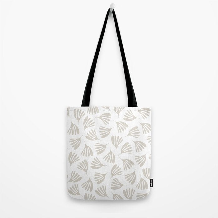 Wispy Leaves Neutral Contemporary Abstract Botanical Pattern Tote Bag Gallery Image 2