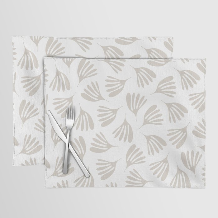 Wispy Leaves Neutral Contemporary Abstract Botanical Pattern Placemat Gallery Image 1