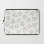 Wispy Leaves Neutral Contemporary Abstract Botanical Pattern Laptop Sleeve Gallery Image 1