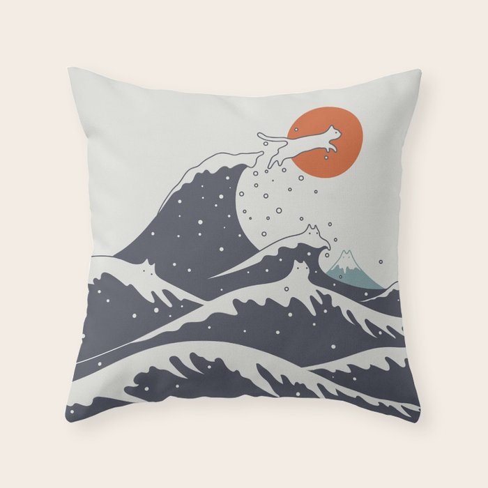 Cat Landscape 55C Throw Pillow Gallery Image 6