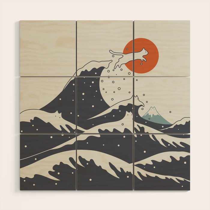 Cat Landscape 55C Wood Wall Art Gallery Image 1