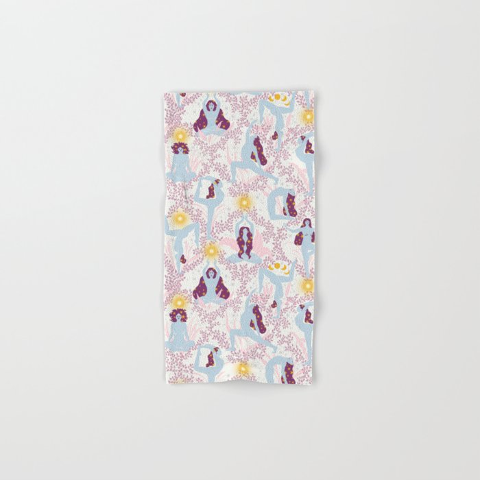 Feel the Cosmic Yoga Balance pink Bath Towel Gallery Image 1