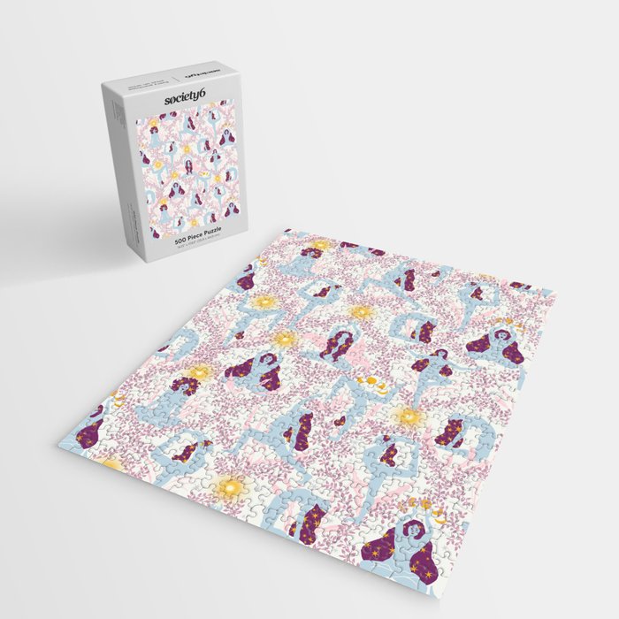Feel the Cosmic Yoga Balance pink Jigsaw Puzzle Gallery Image 2