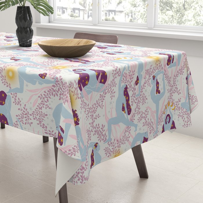 Feel the Cosmic Yoga Balance pink Tablecloth Gallery Image 3