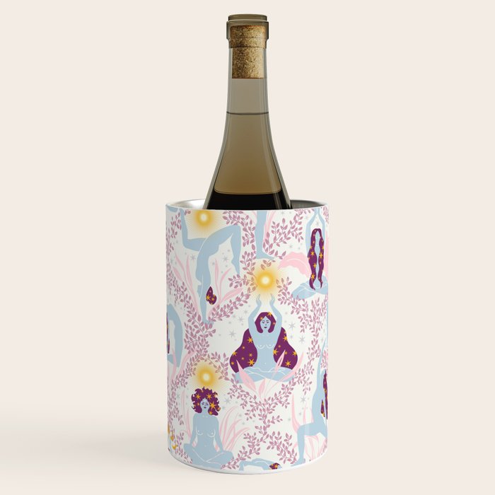 Feel the Cosmic Yoga Balance pink Wine Chiller Gallery Image 2