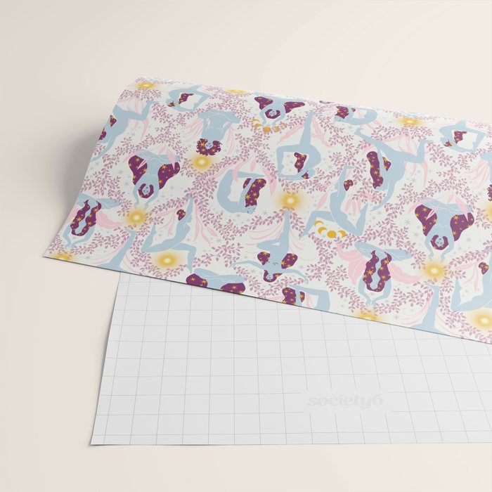 Feel the Cosmic Yoga Balance pink Wrapping Paper Gallery Image 2