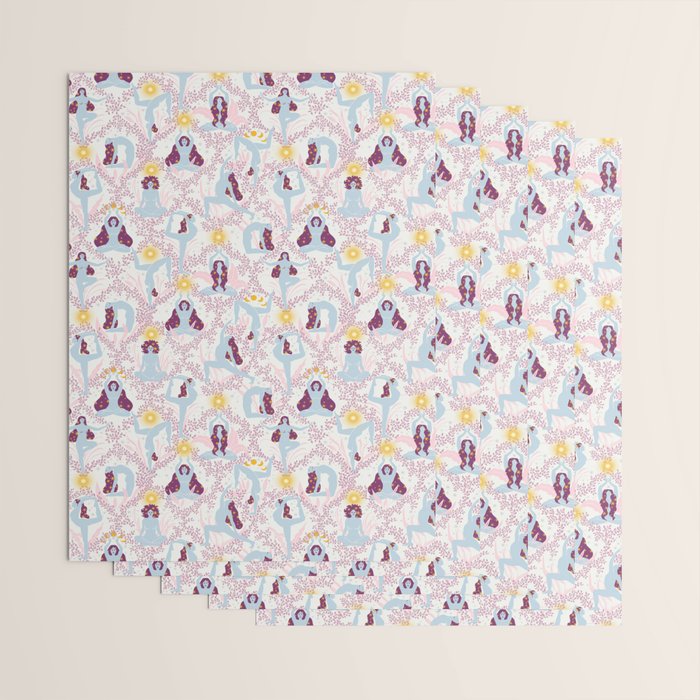 Feel the Cosmic Yoga Balance pink Wrapping Paper Gallery Image 3