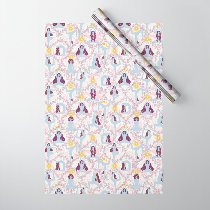 Feel the Cosmic Yoga Balance pink Wrapping Paper Gallery Image 1