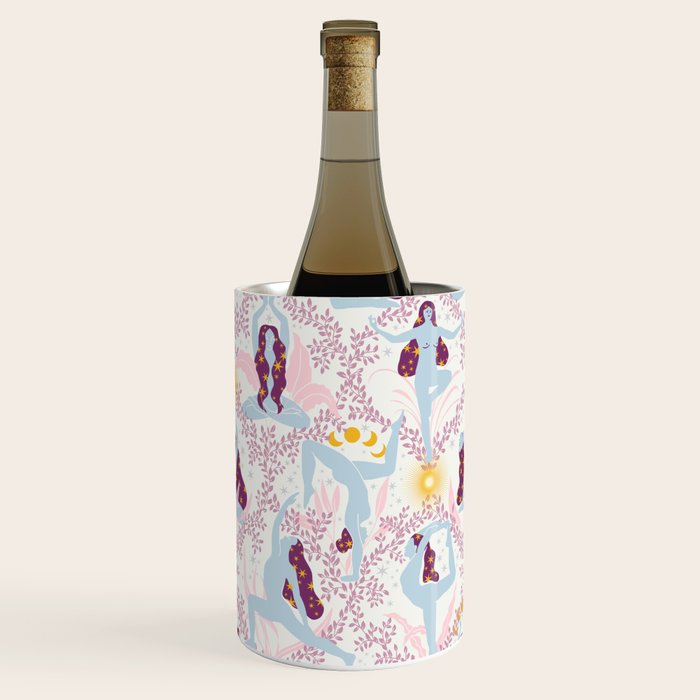 Feel the Cosmic Yoga Balance pink Wine Chiller Gallery Image 1