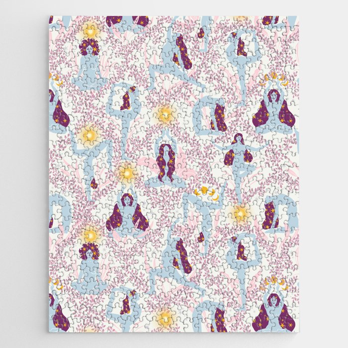 Feel the Cosmic Yoga Balance pink Jigsaw Puzzle Gallery Image 1