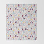 Feel the Cosmic Yoga Balance pink Throw Blanket Gallery Image 2