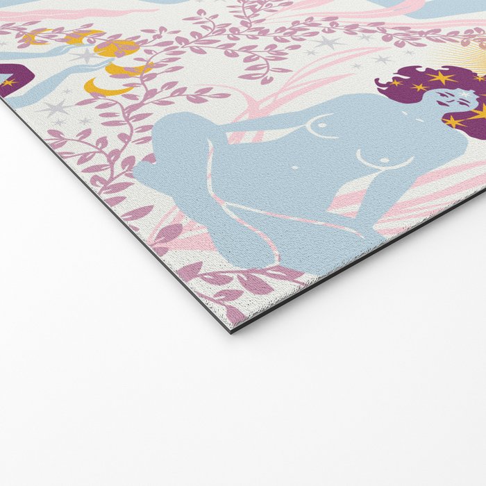 Feel the Cosmic Yoga Balance pink Welcome Mat Gallery Image 2