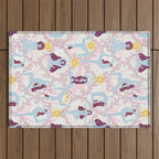 Feel the Cosmic Yoga Balance pink Outdoor Rug Gallery Image 1